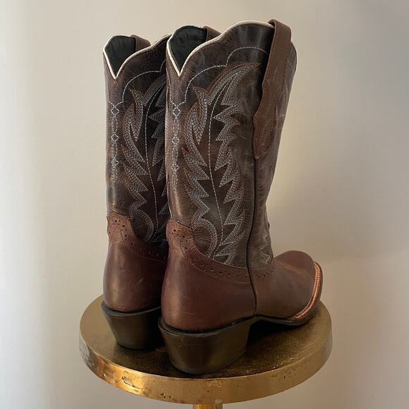 JB Dillon Reserve 9.5B Leather Cowboy Boots | Brown, Handmade in Mexico - Picture 6 of 11